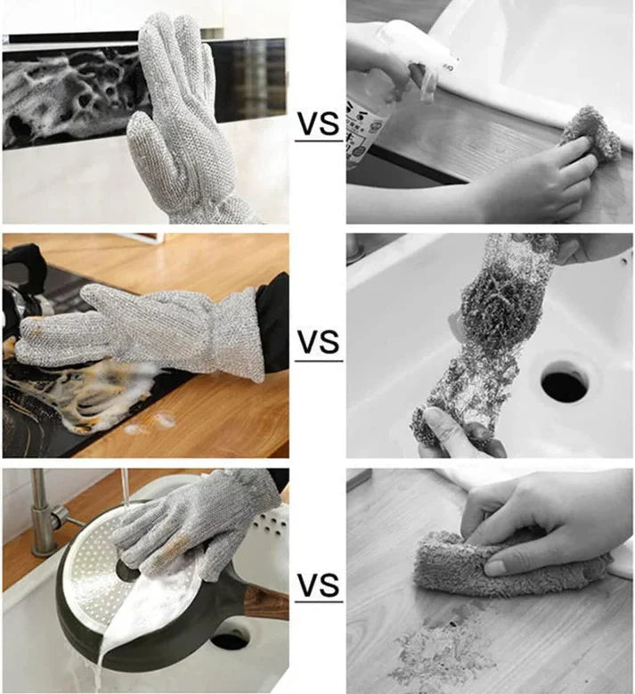 Wire Dishwashing Gloves| Kitchen Cleaning | Non-Scratch| Gloves | Pack of 2