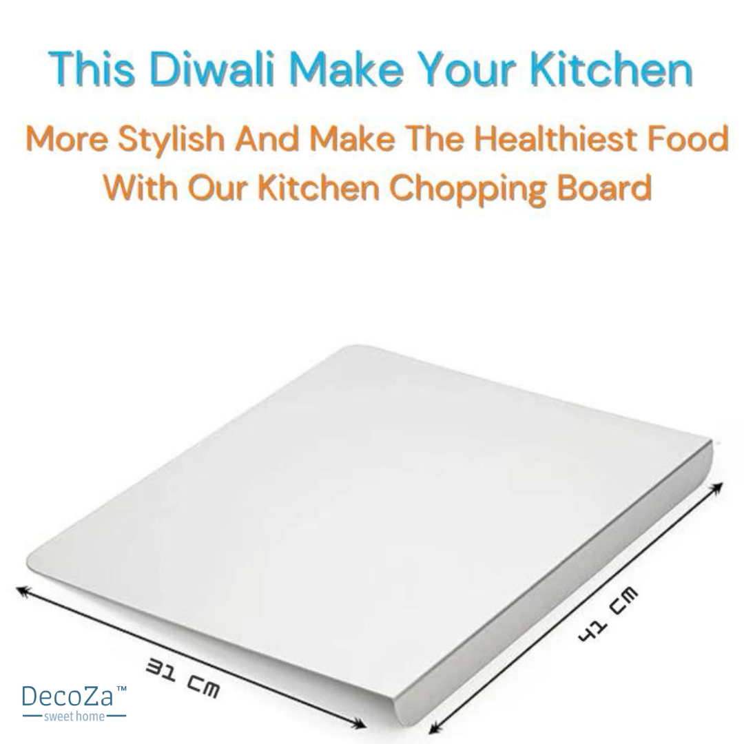 DECOZA 304 Stainless Steel Chopping Board | Kitchen Counter Top | Kneading Board | Cutting and Chopping | 41 x 31 cm (Original Big Size) | 0.5 kg.