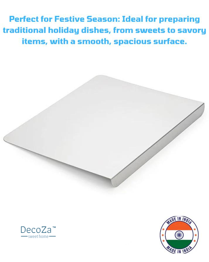 DECOZA 304 Stainless Steel Chopping Board | Kitchen Counter Top | Kneading Board | Cutting and Chopping | 41 x 31 cm (Original Big Size) | 0.5 kg.